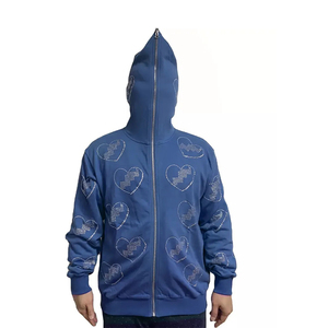 Wholesale Digital Printing New Arrival Full Face Hoodie Heavyweight Print Oversized Plain Full <b>Zip</b> <b>up</b> Thermal Hoodie - Product Image 3