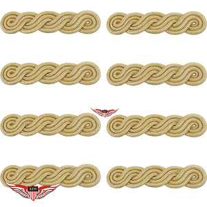 KEW Epaulettes de hilo de oro trenzado estrecho para hombro, con cordón trenzado dorado y hilo de oro para hombro - Product Image 5