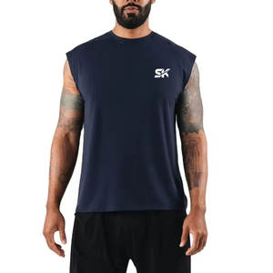 T-shirts sans manches unis confortables en tissu personnalisé, coupe ajustée, vêtements - Product Image 1