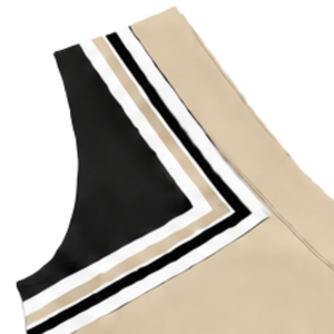 Haut d'uniforme de cheerleading beige sans manches, col en V, pour femmes et filles, idéal pour les équipes de danse et les compétitions - Product Image 4