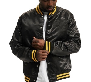 Veste en satin personnalisée pour homme Blouson aviateur avec broderie de haute qualité - Product Image 4