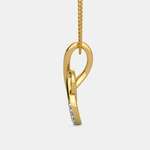 Collar con Colgante de Diamante Cultivado en Laboratorio con Diseño Abstracto en Espiral en Oro Amarillo - Product Image 5