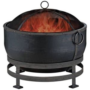 Linea Exports Inc Fire Pit Round <b>Metal</b> Tabletop Brazier for Patio Camping BBQ With Iron Wood Burning <b>Grate</b> Charcoal Fuel - Product Image 2