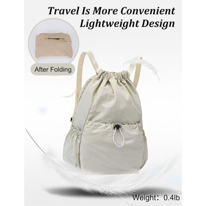 SHAGHAF SPORTS WEAR Custom white Microfiber <b>Drawstring</b> Backpack for Men Women | <b>Waterproof</b> Sports Gym <b>Bag</b> | Lightweight Travel - Product Image 4