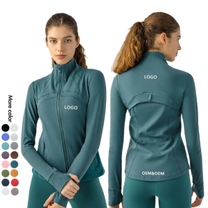 Custom Logo High Waist Gym <b>Jacket</b> Women Active Wear Set Long Sleeve Solid Pattern Sportswear Belt Fitness <b>Yoga</b> Athletic <b>Jacket</b> - Product Image 1
