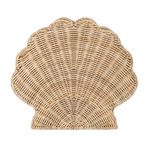Panier en rotin naturel en forme de coquille, support décoratif pour livres et magazines, organisateur de rangement pour jouets d'enfants, vente en gros Vietnam - Product Image 5