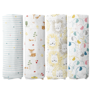 Bamboo Cotton Muslin Baby <b>Swaddle</b> <b>Blanket</b> towel 4 Layer High Density Custom Print Eco Wrap Newborn Wholesale OEM Factory - Product Image 5
