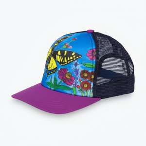 Unisex Solid Cotton <b>Baseball</b> <b>Cap</b> Sublimation Print Breathable Mesh Trucker Outdoor Training Purple Brim Summer Casual Adult - Product Image 1