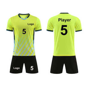 Maillots et shorts de football personnalisés 100 % polyester respirant, imprimés, légers, antibactériens, à séchage rapide, col en V, OEM/ODM - Product Image 6
