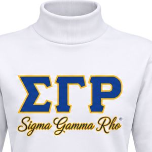 Sudadera de Cuello Alto para Mujer Sigma Gamma Rho, Blanca, con Gráfico Personalizado de la Hermandad, Manga Larga, Estilo Casual, para la Universidad y la Calle - Product Image 3