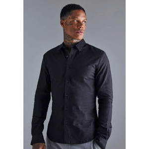 Camiseta de franela a cuadros vintage de manga larga con botones, corte regular y holgado, personalizada por el fabricante, de 250 g/m², para hombre. - Product Image 5