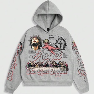 Conjunto de Sudadera con Capucha y Pantalones Deportivos Angel The Last Supper, Ropa Deportiva Unisex, Sudadera y Pantalones Deportivos Estampados de Manga Larga, Atuendo Informal - Product Image 6
