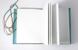 Carnet en papier de coton recyclé fait main avec couverture gaufrée authentique, couleur bleu ciel, journal en cuir de chèvre TC, fournitures de bureau - Product Image 3