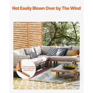 Pannello Divisorio in Legno da Esterno 91 cm L x 193 cm H, Schermo Privacy Autoportante per Arredo Patio - Product Image 3