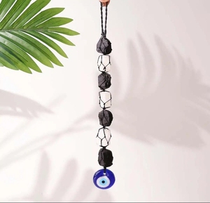 Adornos Colgantes de Borla de Turmalina y Selenita con Ojo Turco Feng Shui, Ecológicos, Premium, en Blanco y Negro, Muy Demandados para Decoración del Hogar y Coche, Disponibles - Product Image 2