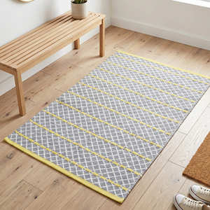 Tapis de cuisine marocain vert en coton tissé plat 120 × 180 cm pour entrée, buanderie et salle de service - Product Image 3