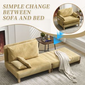Divano Letto Reclinabile 3-in-1 Convertibile Stile Mid-Century Moderno per Piccoli Spazi con Tre Cuscini - Product Image 3
