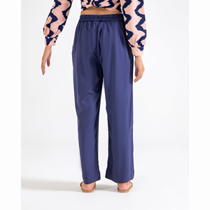 Pantalones de Mujer de Cintura Media, Pierna Recta, Largos, Estampados, 100% Algodón, Transpirables, con Cierre de Cordón, Tres Tallas Internacionales - Product Image 5