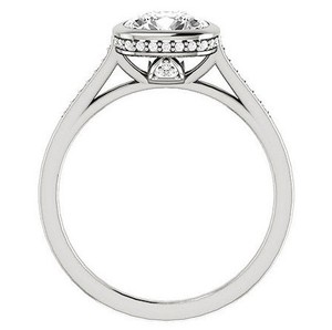 Bague de Fiançailles, de Mariage ou de Promesse de Luxe en Argent Sterling 925 avec Moissanite Taille Coussin et Sertissage Clos, Cadeau pour Elle - Product Image 2