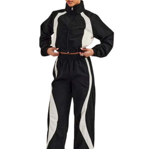 Ensemble de survêtement personnalisé pour homme, coupe-vent imperméable réfléchissant en polyester et nylon, veste zippée et pantalon - Product Image 2