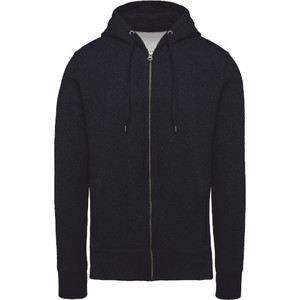 Sudadera con Capucha para Hombre, Color Gris Sólido, Cierre Completo, Corte Regular, 100% Algodón Felpa, Informal, para Invierno - Product Image 3