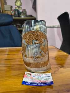 Cuerno de búfalo tallado y ajustable, hecho a mano, con temática religiosa y moderna, para cerveza y agua, de la mejor calidad, al por mayor. - Product Image 4