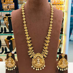 Fine <b>Jewelry</b> <b>Set</b> Premium Pota Stone and <b>Pearl</b> Temple Long Necklace - Product Image 1