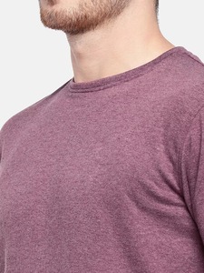 Camiseta de Manga Larga Personalizada para Hombre, Color Morado Jaspeado con Franja en el Brazo Color Granate, Corte Ajustado, Algodón, Estilo Casual Urbano, OEM al por Mayor - Product Image 4