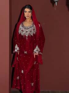 Wholesale AWAIS HOUSE Middle Eastern Ethnic Wedding Evening Party Wear <b>Kaftan</b> Long Sleeve Floor Length Flared Hem Lightweight - Product Image 3