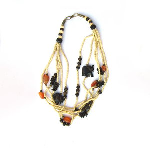 Collar Étnico MAE con Cuentas y Piedras de Ágata en Forma de Animal, Cuentas en Forma de Corazón de Colores, Joyería Unisex para Hombres y Mujeres - Product Image 1