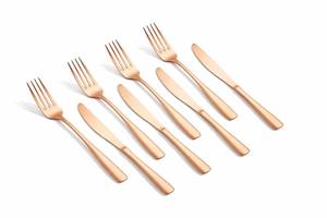 Ensemble de couverts en cuivre martelé avec 2 cuillères, 2 fourchettes et 1 couteau idéal pour les restaurants et les ustensiles de cuisine indiens - Product Image 4