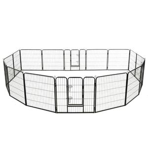 Corral Plegable Grande para Perros, de Acero con Recubrimiento de Polvo Negro, Puertas y Corrales para Mascotas - Product Image 2