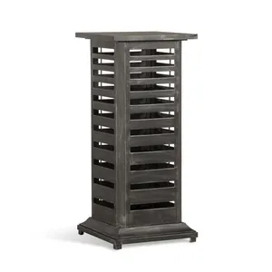 Modern Iron Candle Stand with Slatted Design for Home Decoration Durable Metal Lantern Style - Product Image 1