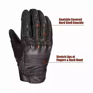 Gants de moto en cuir personnalisés pour l'été, à doigts complets, respirants, coupe-vent, pour le motocross, la course à moto, la conduite, avec une adhérence premium, pour le sport - Product Image 2