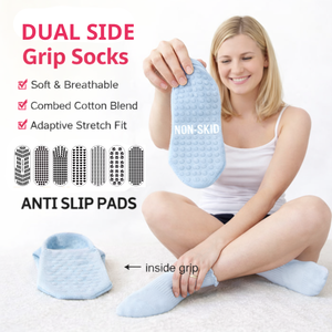 Custom LOGO Pilates <b>Socks</b> Dual Direction Inside <b>Grip</b> Women Yoga Barre Anti Slip Gym Indoor Daily 100% Cotton Free Design - Product Image 1