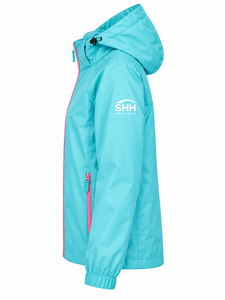 Veste de pluie imperméable à capuche pour femme, coupe-vent léger avec fermetures éclair contrastées, poignets élastiques, logo personnalisé, veste d'extérieur - Product Image 4