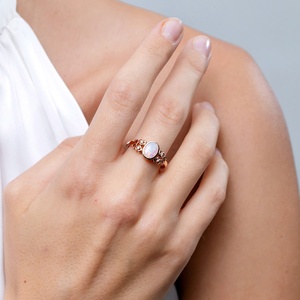 New Trending 2026 Bezel Set 8x6mm Oval Cut Ethiopian <b>Opal</b> Gemstone <b>Ring</b> 14k <b>Gold</b> Diamond Wedding <b>Ring</b> Jewelry Manufacturer - Product Image 3