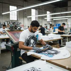 Camiseta Negra para Hombre al por Mayor, 100% Algodón, Corte Holgado, Impresión Gráfica Personalizada DTG, Camiseta Corta Cuadrada - Product Image 2