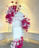 Arche de mariage en métal, cadre de fleurs, cercle doré, accessoires de mariage, arrière-plan de scène, couronne, arrière-plan, arche carrée ronde, décoration de mariage