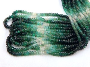 ลูกปัดอัญมณีสีเขียวมรกตแบบเหลี่ยมเพชรพลอยธรรมชาติ - Product Image 2