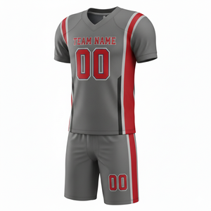 Uniforme de Fútbol Americano Personalizado, Conjunto de Camiseta y Pantalones Cortos, Logotipo Frontal, 100% Poliéster, Impresión Sublimada, Transpirable, Antibacteriano - Product Image 2