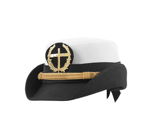 Handcrafted Knights Templar Fatigue <b>Cap</b> Gold Cross and Wreath Embroidery - Product Image 2
