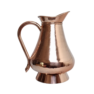 Pichet en cuivre martelé avec couvercle, carafe à eau vintage en métal, vaisselle de service pour la maison, les mariages et les hôtels - Product Image 2