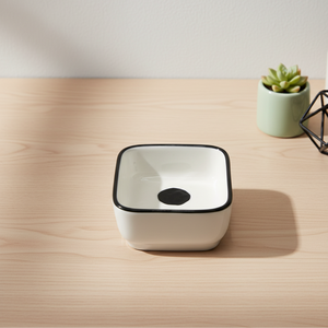 Plat à sauce rectangulaire en grès de qualité supérieure 3460903-9X6.5 avec décoration noire - Product Image 6