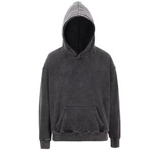 Sudadera con Capucha de Algodón 100% de Gran Gramaje con Lavado Ácido, Fabricante de Ropa de Marca Privada OEM, Sudadera con Capucha Lisa con Lavado Ácido, Estilo Oversize Streetwear - Product Image 1