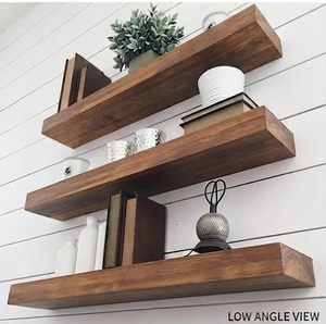 Minimalist Three-Layer Acacia Wood <b>Floating</b> <b>Shelves</b> Natural Finish <b>Wall</b> Mounted Storage <b>Shelves</b> Home Decor Rack - Product Image 6