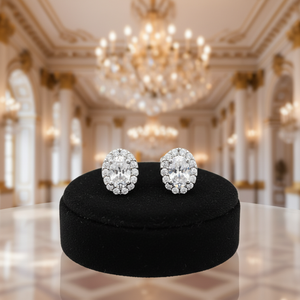 New Design Classic Oval Shape Rhodium Plated <b>Silver</b> Moissanite <b>Stud</b> 4 Layers Plated Gold Quality for Women's Anniversary - Product Image 6