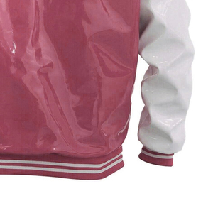 แจ็คเก็ตวาร์ซิตี้หนัง PVC สไตล์วินเทจสำหรับทุกเพศ แบบเรโทร คลาสสิค คอตั้ง คุณภาพสูง - Product Image 6