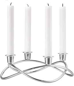 Porte-bougie en acier inoxydable poli miroir, accent décoratif moderne, résistant à la rouille, durable et facile à entretenir - Product Image 1