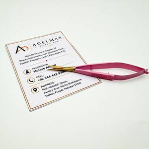 Ciseaux à ressort en acier inoxydable rose doré, haute précision, double ton, micro-ciseaux à ressort, logo personnalisé, instrument de beauté - Product Image 2